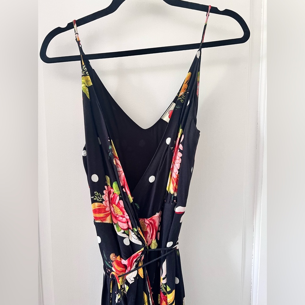 Farm Rio Nanaju Black Floral wrap maxi dress - Picture 11 of 12